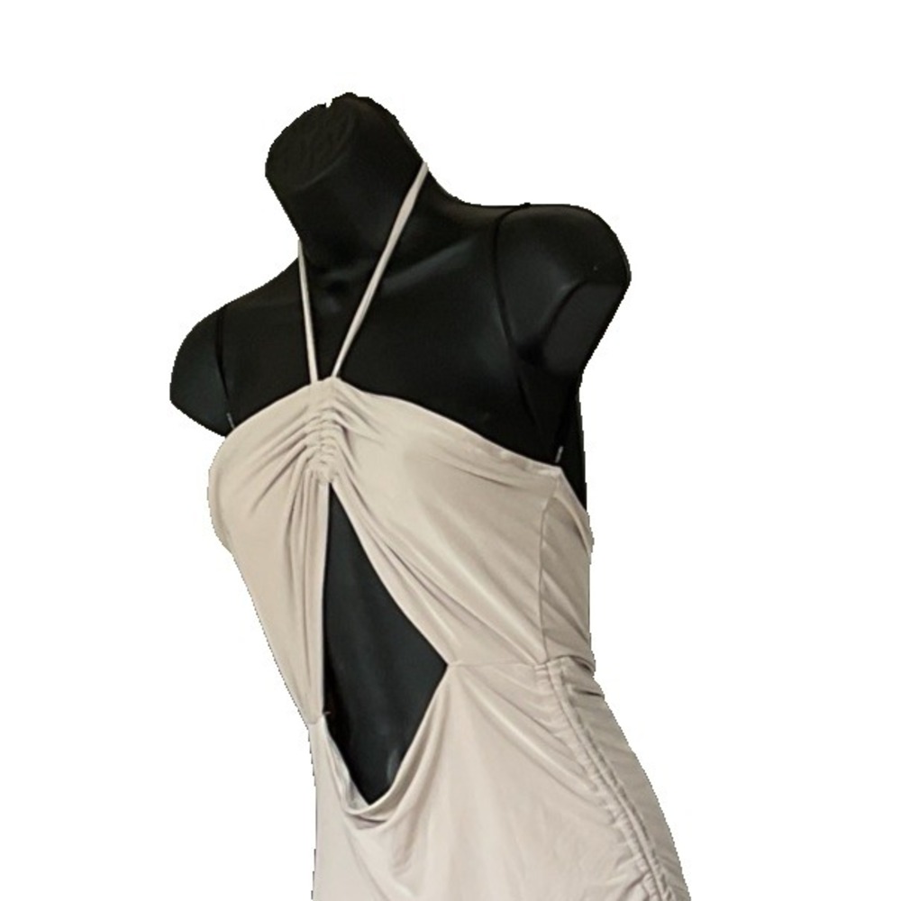 Forever 21 Strapless Ruched Cutout Dress in Light Beige